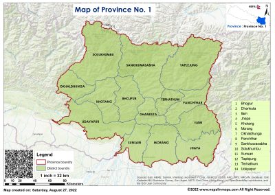 Political map of Koshi Province